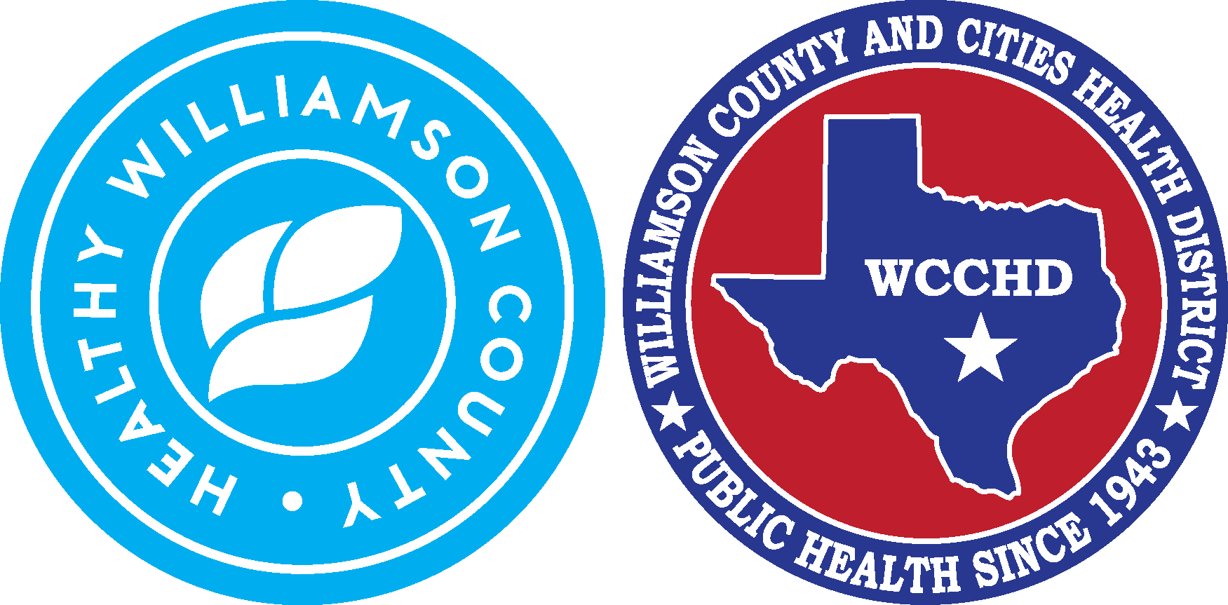 healthy williamson county logo and williamson county and cities health district logo