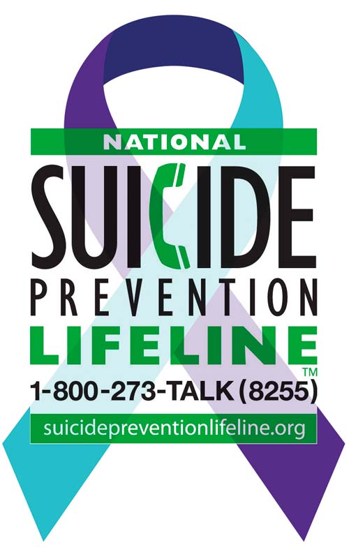 national suicide prevention lifeline. 1-800-273-TALK (8255). suicidepreventionlifeline.org