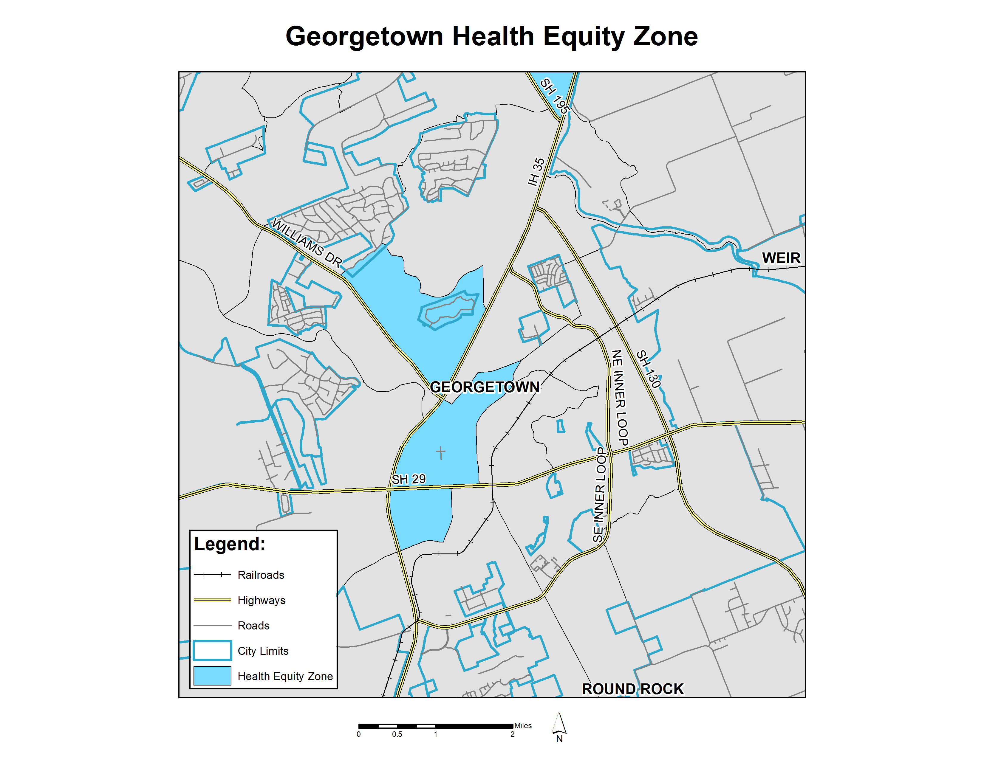 map of georgetown health equity zone