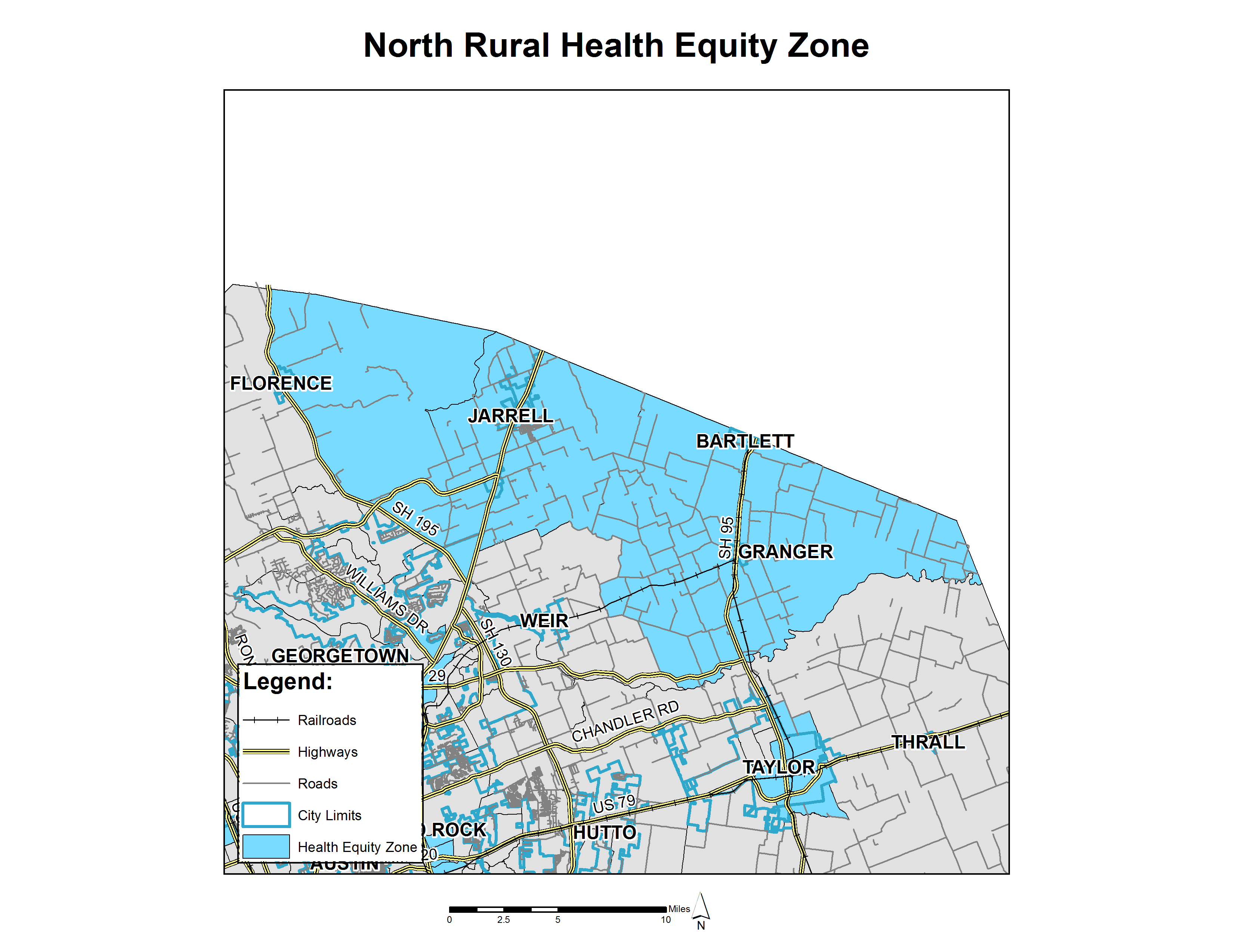 map of north rural health equity zone