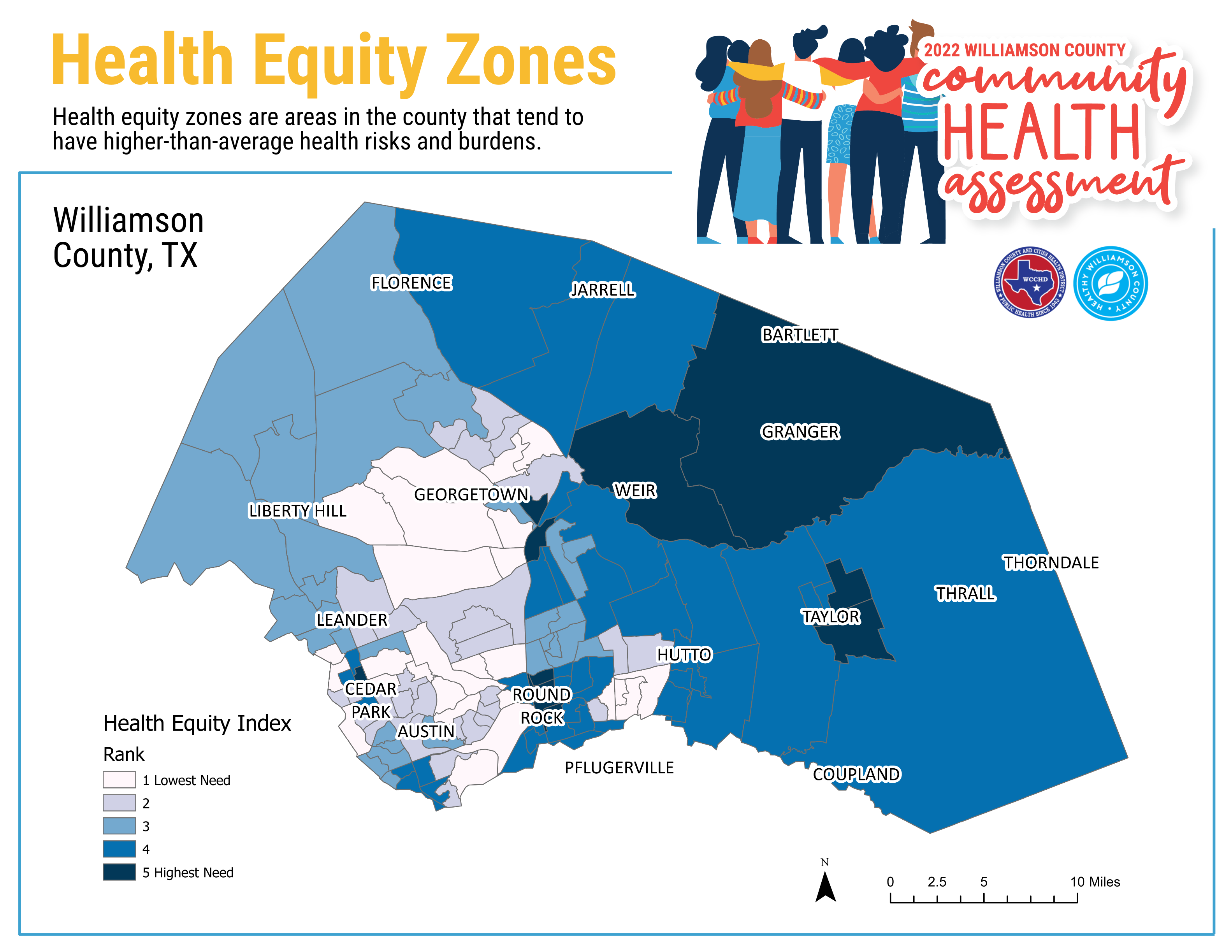 2022 Williamson County Community Health Assessment Health Equity Zones Infographic
